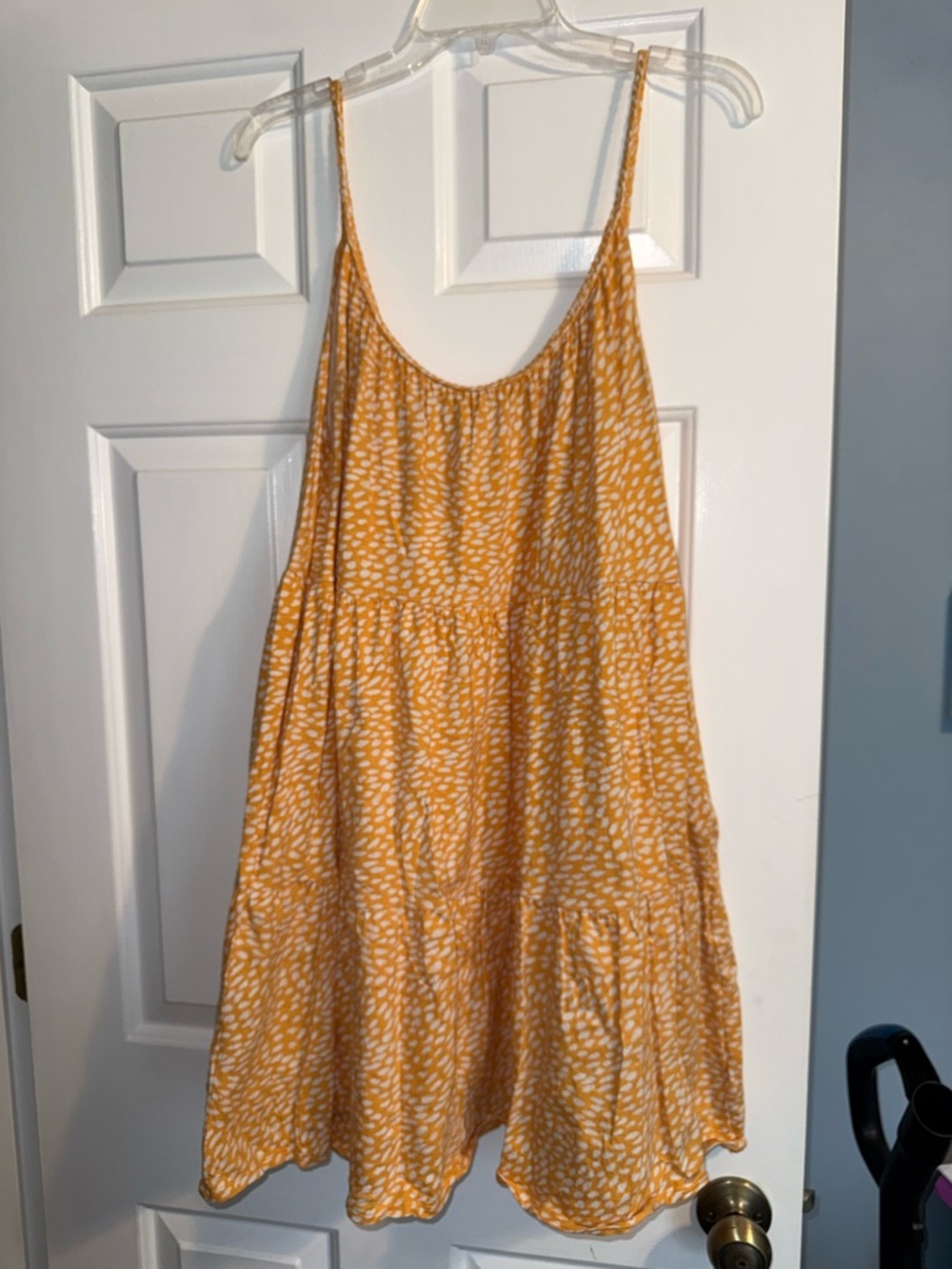 Old Navy Yellow Printed Slip Mini Dress